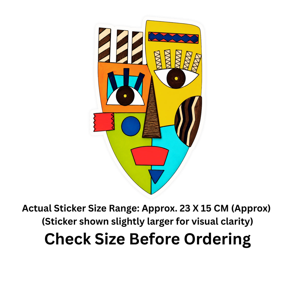 Traditional Guardian Mask Sticker 18 19 Cm Vibrant Mythological Art Design Waterproof Matte Vinyl Stixy Copy premium vinyl sticker image 237