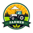 Farmer Tractor Agriculture Badge Waterproof Matte Vinyl Sticker by STIXY