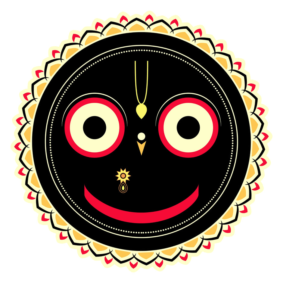 Lord Jagannath Face Traditional Spiritual Waterproof Matte Vinyl Sticker by STIXY