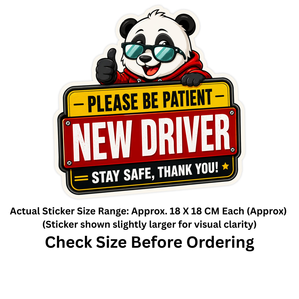 Please Be Patient New Driver Sticker 18 18 Cm Funny Beginner Driver Safety Sign Waterproof Matte Vinyl Stixy Copy premium vinyl sticker image 171