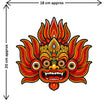 Fire Demon Face Sticker Size Guide Showing Approximate 20 × 18 cm Size by STIXY