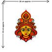 Maa Durga Face Sticker Size Guide Showing Approximate 23 × 16 cm Size by STIXY