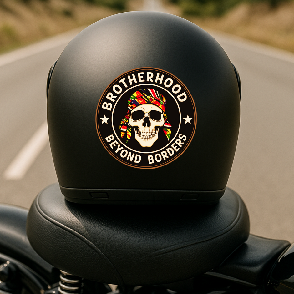 Brotherhood Beyond Borders Sticker Biker Skull Decal Copy premium sticker product image 7