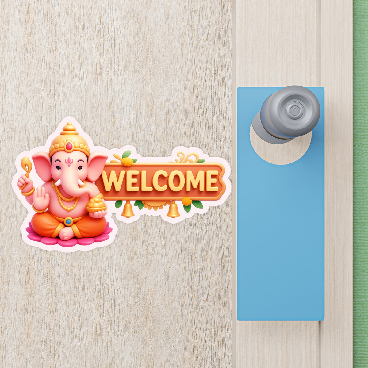 Lord Ganesha Welcome Sticker 17 18 Cm Divine Entrance Decor Waterproof Matte Vinyl Stixy Copy premium vinyl sticker image 343