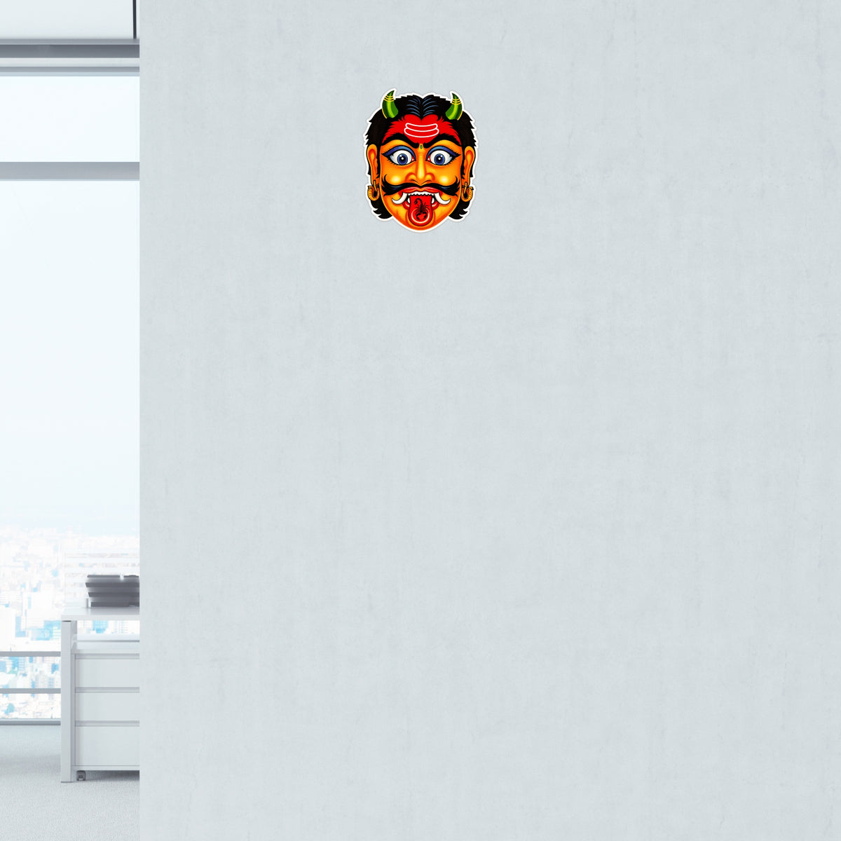 Nazar Battu Evil Eye Protection Waterproof Matte Vinyl Sticker Applied on Wall by STIXY