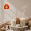 Maa Durga Divine Face Sticker Displayed in Traditional Home Prayer and Spiritual Decor Setting by STIXY