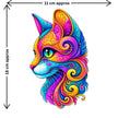 Colorful Cat Face Sticker Size Guide Showing Approximate 13 × 20 cm by STIXY
