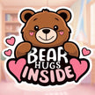 Bear Hugs Inside – Cute Bear Love Sticker premium product image 1