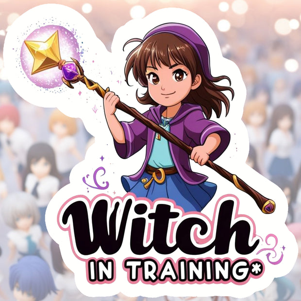 Witch in Training – Cute Anime Girl Sticker premium product image 1