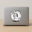 White Gamer Hamster Sticker Don T Touch My Laptop Noob premium sticker image view 2