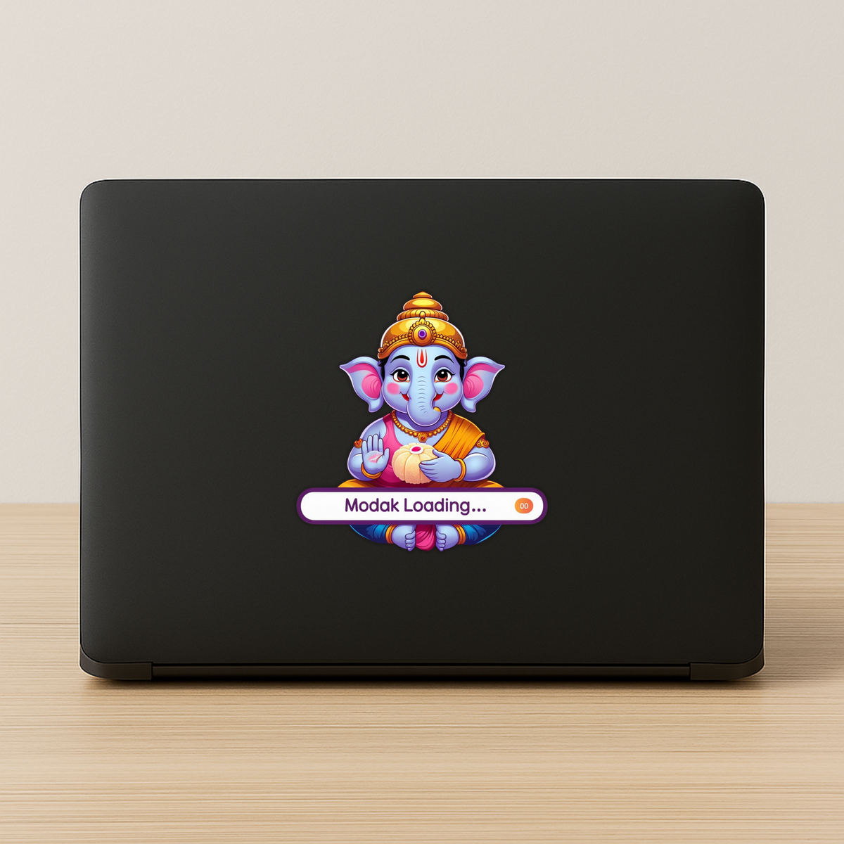 Ganpati On Duty Sticker Waterproof Ganesha Badge Design Protective Hindu Vinyl Copy premium vinyl sticker product image 2