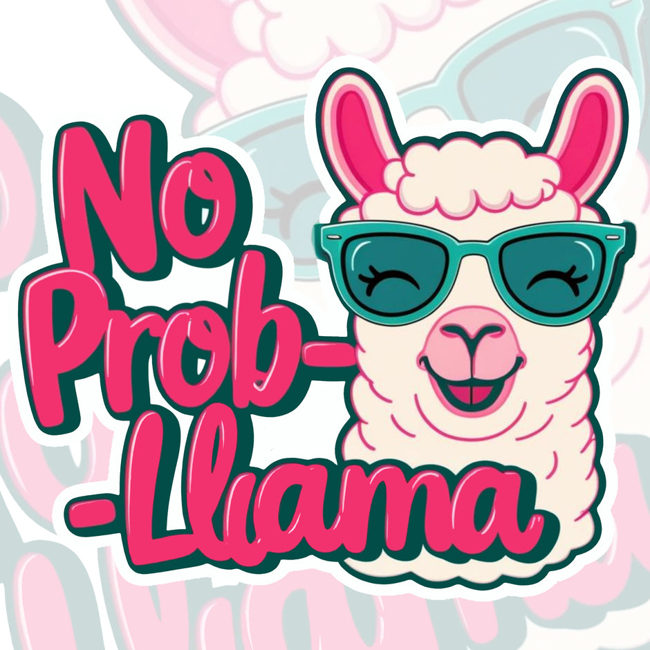 No Prob-llama Funny Animal Sticker – Cool Llama Vinyl Decal premium product image 1