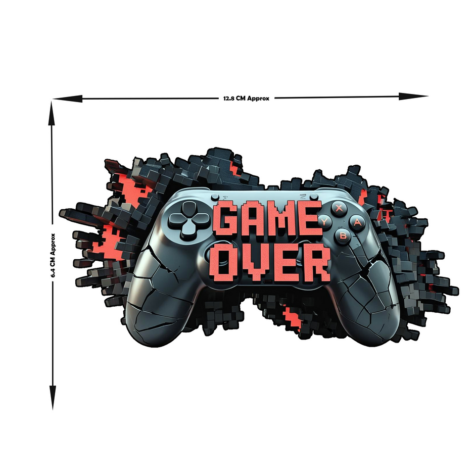 Game Over Controller Sticker 3D Cracked Joystick Design Water Resistant Viny premium vinyl sticker product image 4
