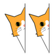 Orange Peeking Cat Laptop Sticker Set – Pack of 2 – Waterproof Vinyl Edge Decals for Laptops & Tablets premium sticker product image 1