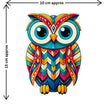 Geometric Owl Sticker Size Guide Showing Approximate 10 × 15 cm by STIXY