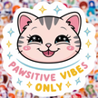 Pawsitive Vibes Only Cute Cat Sticker premium product image 2