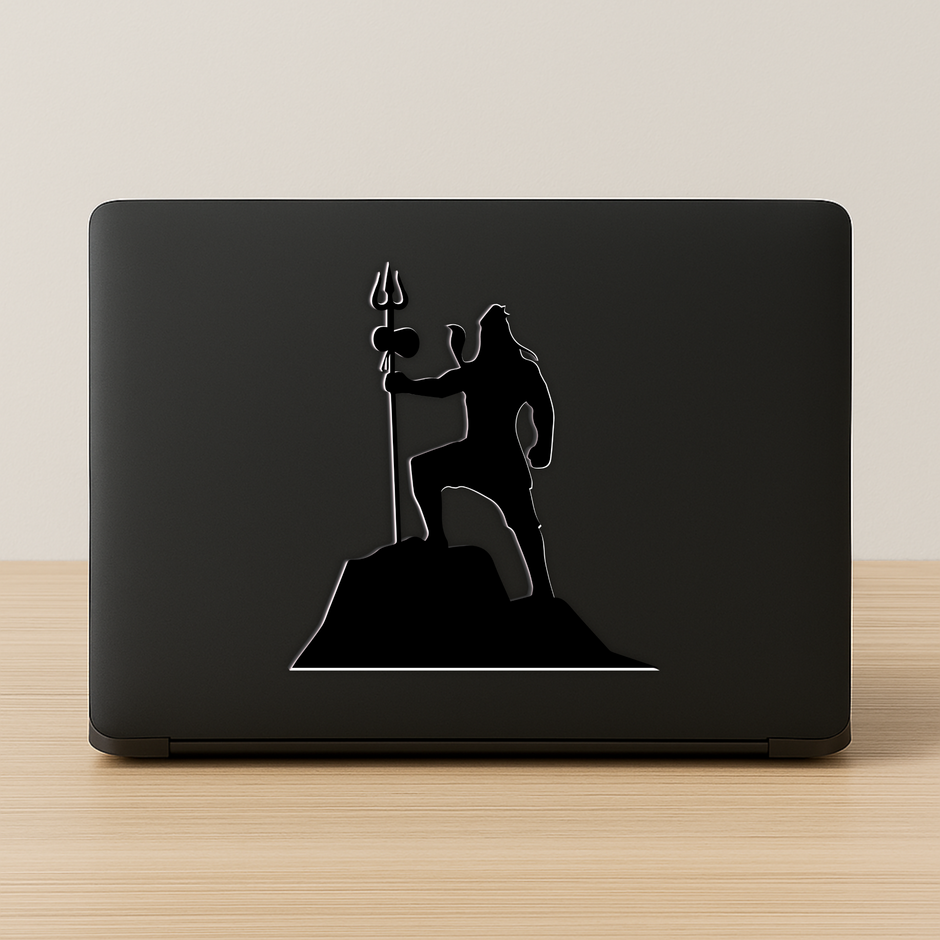 Lord Shiva On Mountain Silhouette Waterproof Sticker Mahadev Trishul Design premium vinyl sticker product image 2