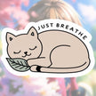Just Breathe – Minimalist Calming Cat Sticker premium product image 1