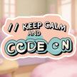 Keep Calm and Code On – Funny Programmer Vinyl Sticker premium product image 1