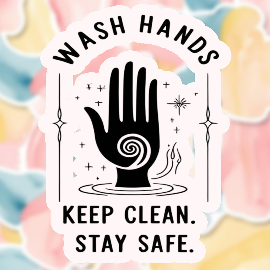 Wash Hands Minimalist Sticker premium product image 1