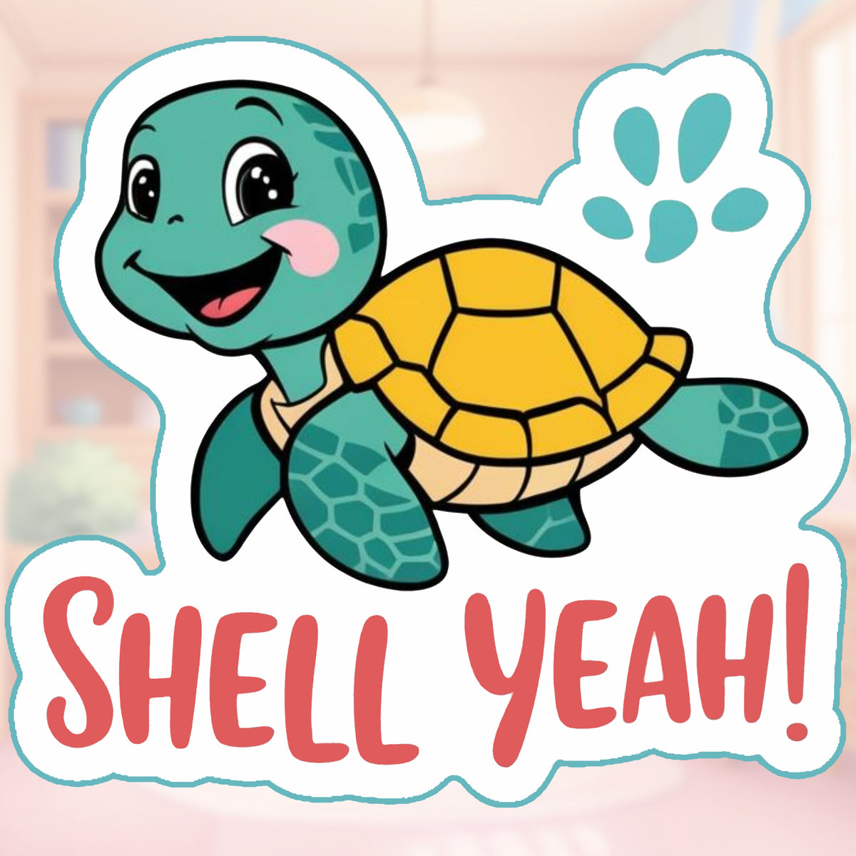 Shell Yeah! – Cute Turtle Sticker premium product image 1