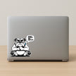 Don T Touch My Laptop Grumpy Bulldog Laptop Sticker premium sticker image view 2