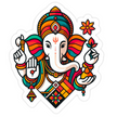 Waterproof Lord Ganesha Sticker – Vibrant Spiritual Decal premium sticker product image 1