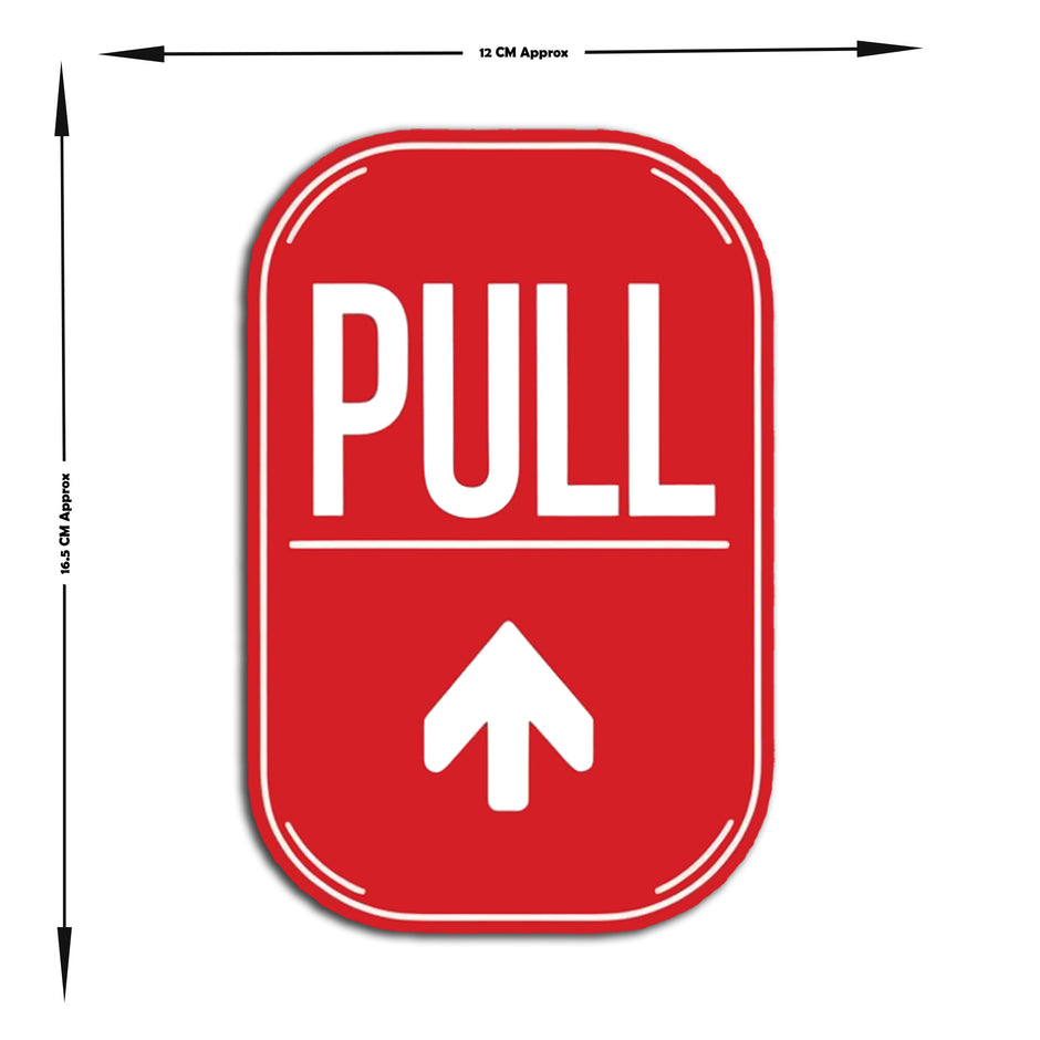 Push Pull Direction Sticker Bold Design Red Navy Clear Instructional Sign Copy premium sticker image view 5