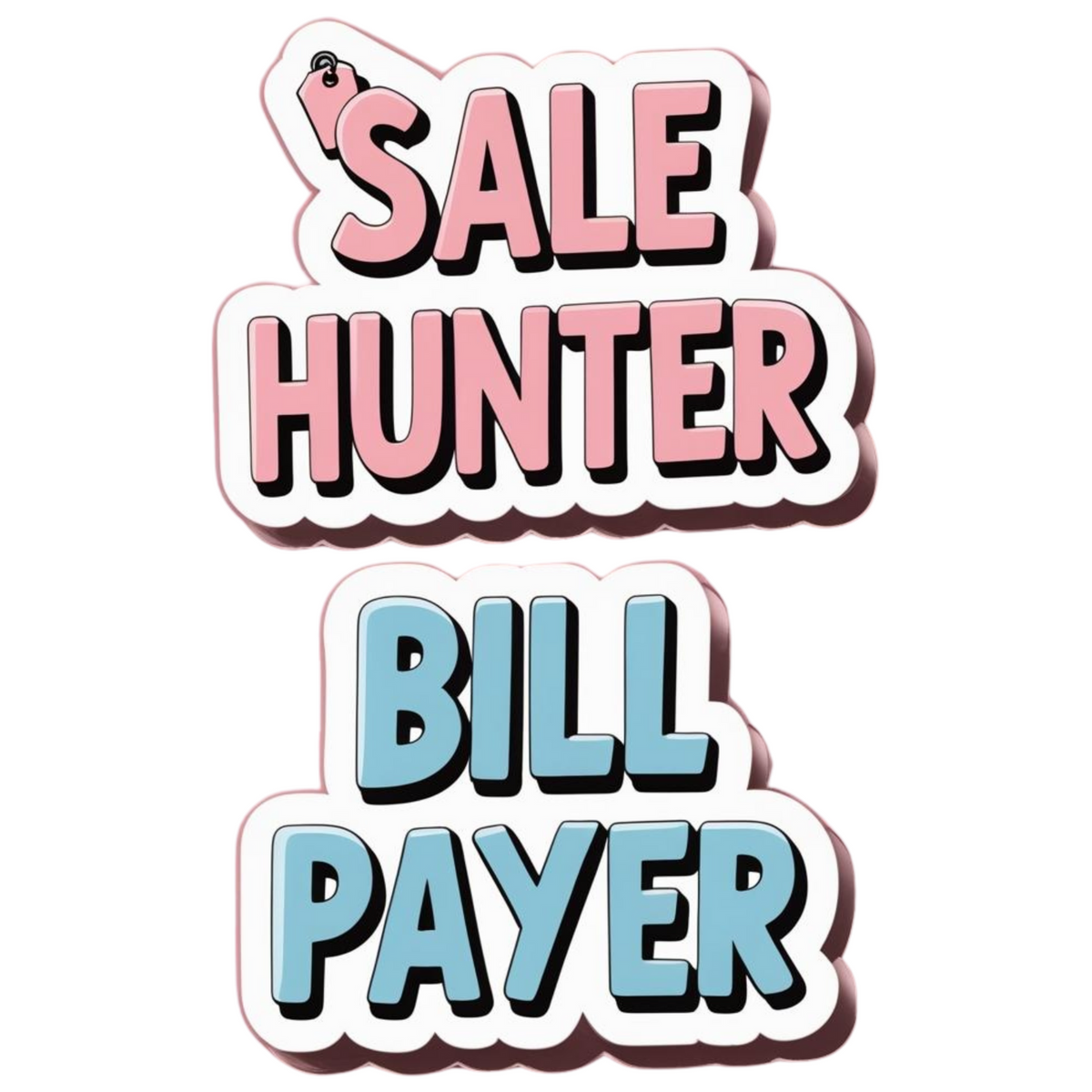 Sale Hunter Bill Payer Waterproof Phone Sticker Set Fun His Hers Couple Design premium sticker product image 2