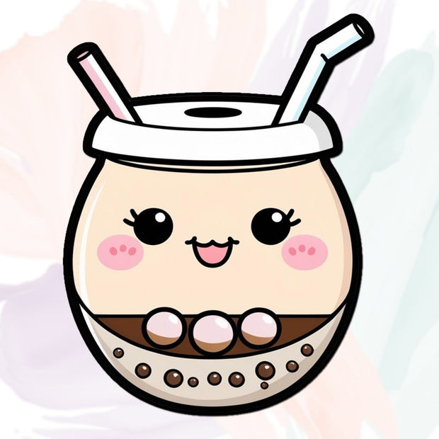 Kawaii Boba Tea Sticker premium product image 1
