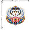 Swan Couple Lotus Vastu Sticker Size Guide Showing Approximate 18 × 18 cm Size by STIXY