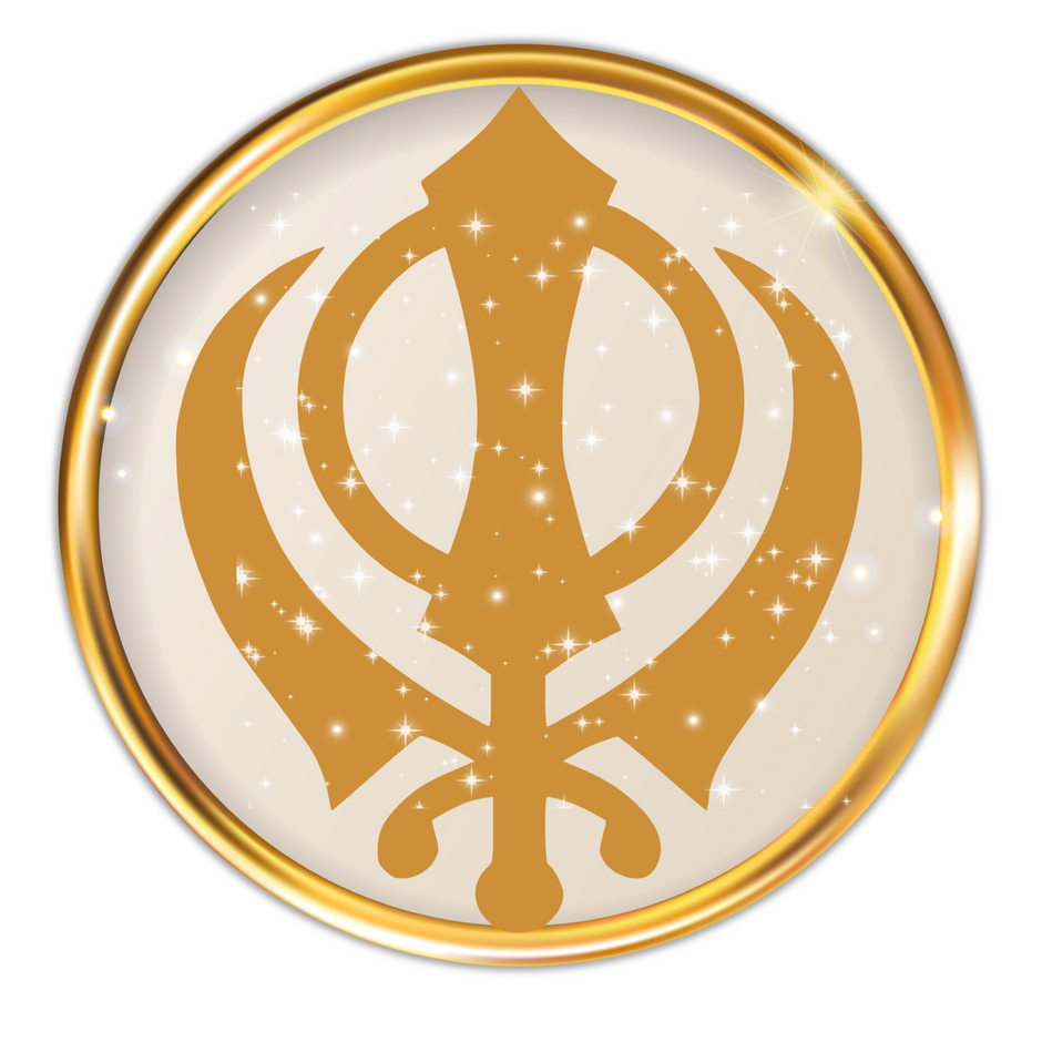 Khanda Sahib Sticker – Golden Glitter Effect | Waterproof Sikh Religious Symbol premium sticker product image 1