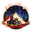 MILES WITH YOU COUPLE STICKER – ROMANTIC CAMPING BIKE SERIES premium product image view 1
