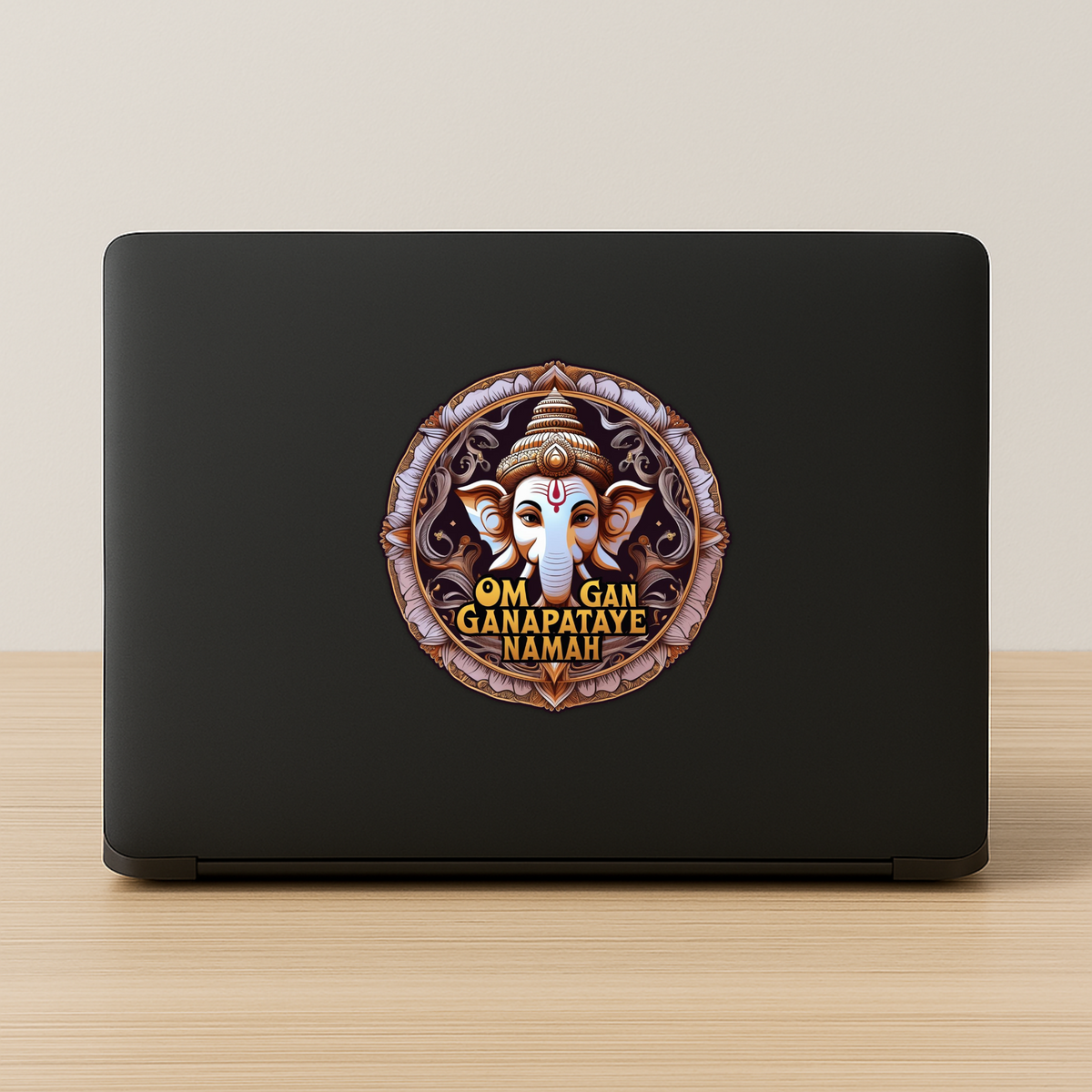 Om Gan Ganapataye Namah Waterproof Ganesha Mantra Sticker premium vinyl sticker product image 2