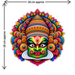 Kathakali Face Sticker Size Guide Showing Approximate 18 × 18 cm by STIXY
