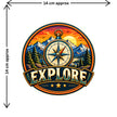 Explore Adventure Compass Sticker Size Guide by STIXY