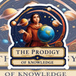 The Prodigy of Knowledge – Renaissance Style Cosmic Thinker Sticker premium product image 1