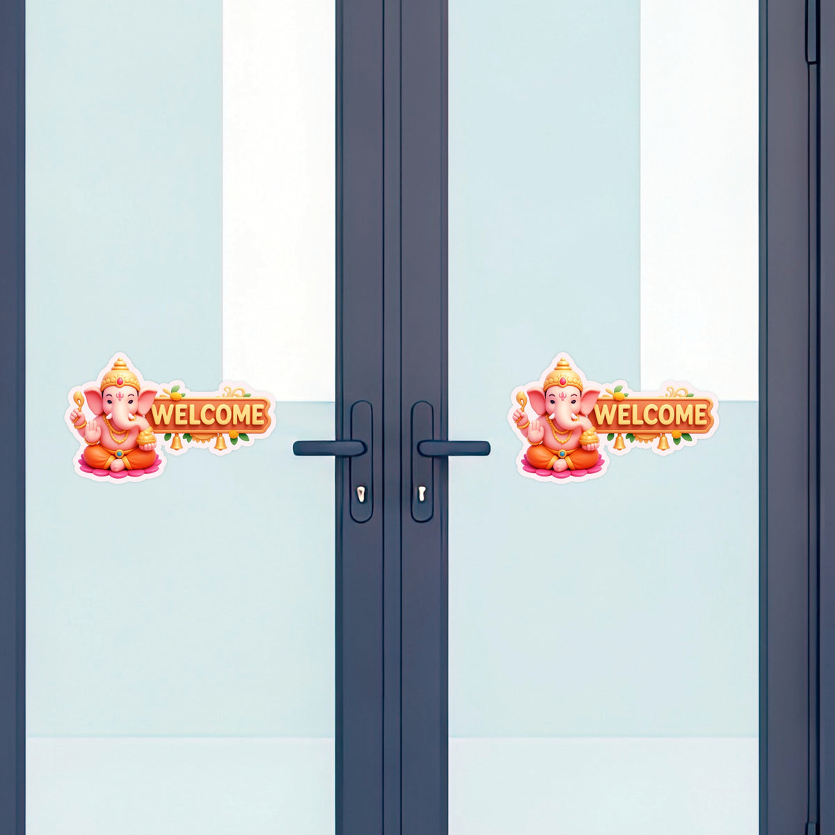 Lord Ganesha Welcome Sticker 17 18 Cm Divine Entrance Decor Waterproof Matte Vinyl Stixy Copy premium vinyl sticker image 345