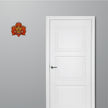 Fire Demon Face Traditional Art Waterproof Vinyl Sticker Applied Near Door by STIXY