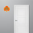 Rakshasa Folk Art Protection Mask Sticker Applied Near Home Entrance Door by STIXY