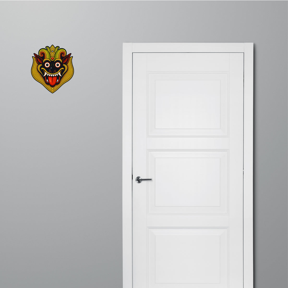 Traditional Nazar Battu Evil Eye Protection Sticker Applied Near Entrance Door by STIXY