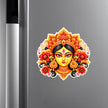 Maa Durga Divine Face Sticker Displayed on Refrigerator for Spiritual Home Decoration by STIXY