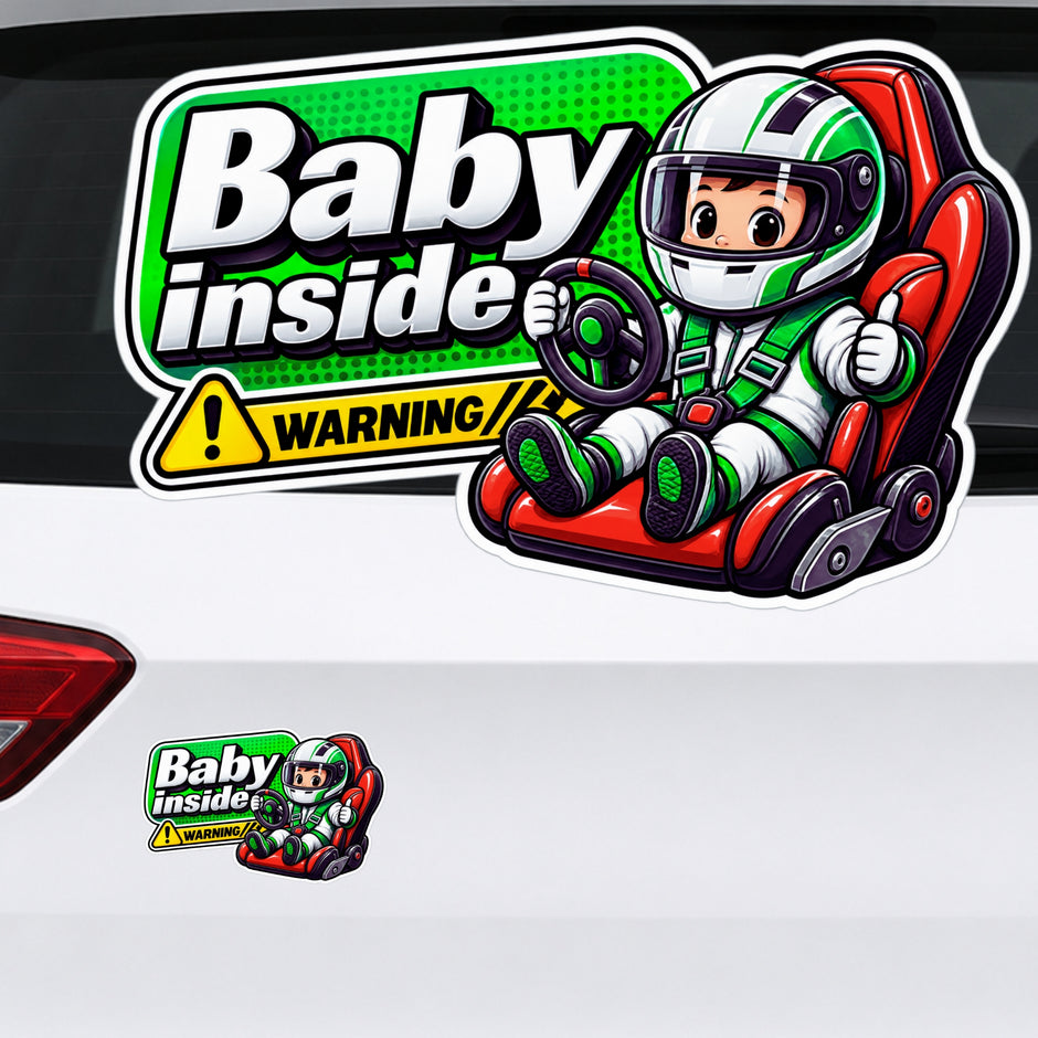 Baby Inside Warning Waterproof Matte Vinyl Sticker Applied on Car by STIXY
