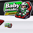 Baby Inside Warning Waterproof Matte Vinyl Sticker Applied on Car by STIXY