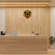 Nazar Battu Waterproof Matte Vinyl Protection Sticker Applied on Reception Wall by STIXY