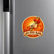 STIXY Jai Shri Ram Hanuman Gada Sticker on Silver Refrigerator Featuring Sacred Hanuman Gada and Saffron Mandala Artwork