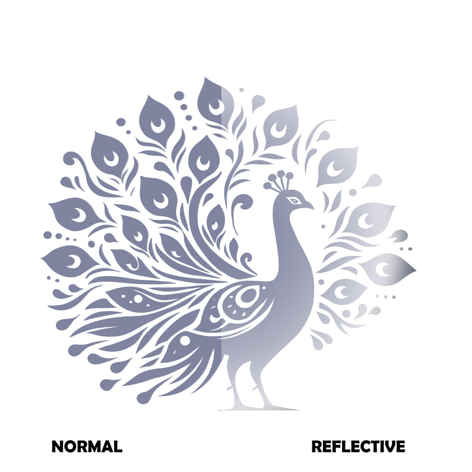 Royal Peacock Wall Frame Reflective Mandala Style Feathers In Premium Art premium sticker image view 3
