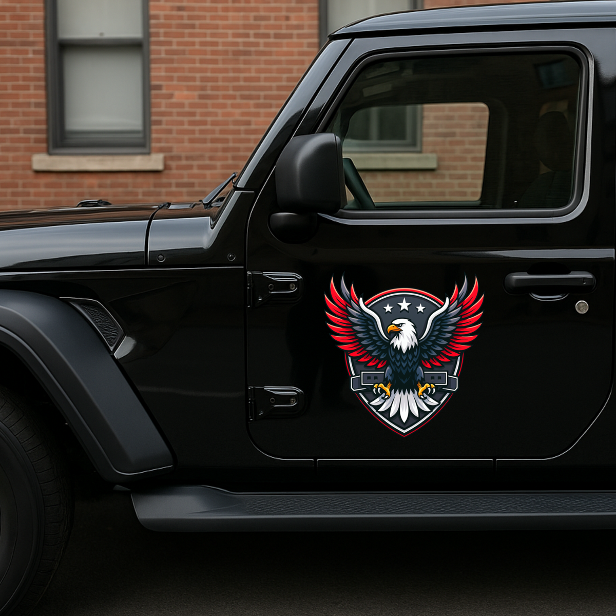 Soaring Eagle Sticker Red Silver Attack Wings Vinyl Decal Copy premium product image view 4