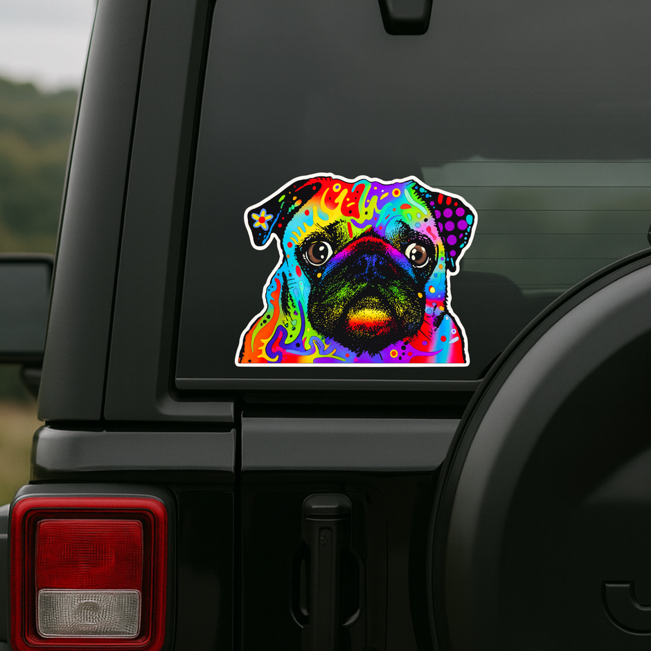 Colorful Dog Sticker Neon Art Series Copy premium product image view 6