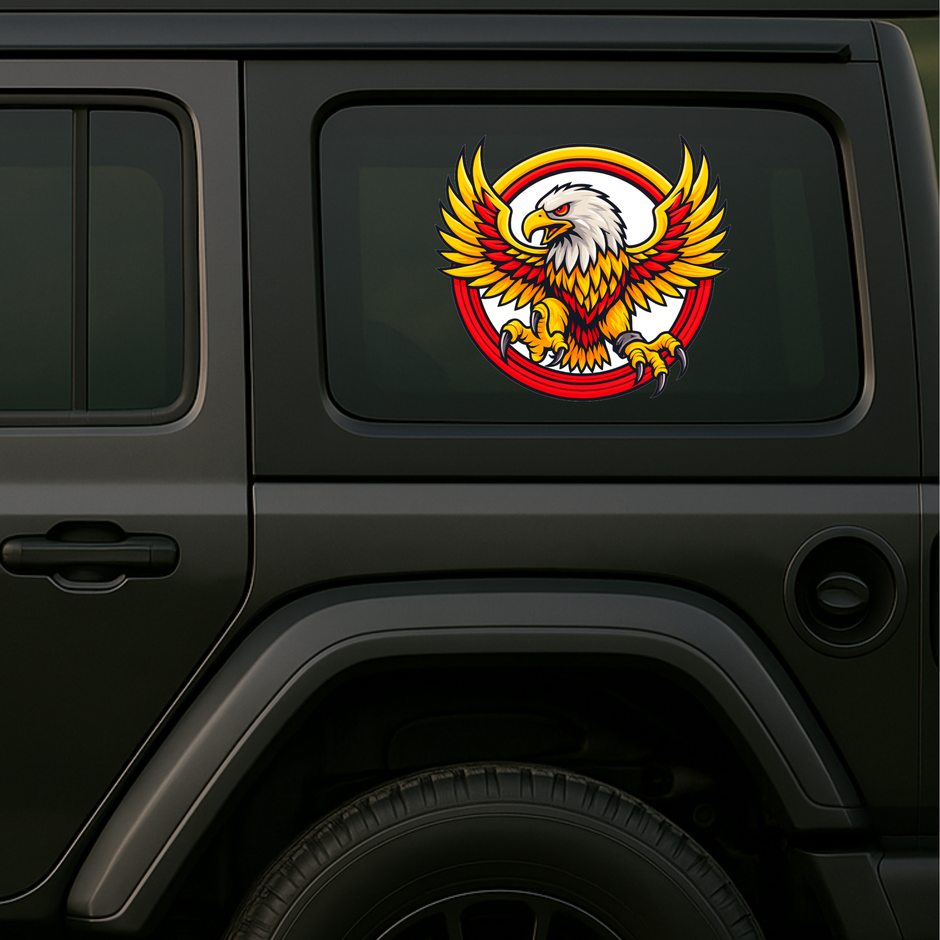Eagle And Snake Sticker Dual Predator Red Black Vinyl Decal Copy premium product image view 5